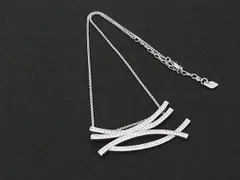 ■極美品■ SWAROVSKI スワロフスキー ラインストーン ネックレス ペンダント アクセサリー レディース シルバー系 DN0194