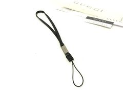 GUCCI グッチ インターロッキングG レザー 携帯ストラップ チャーム 黄