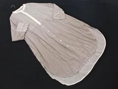 miroir de ensuite ミロワールドゥエンスウィート バンドカラー ストライプ シャツ ワンピース size38/白ｘ茶 ■◇ レディースのサムネイル