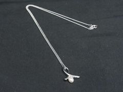 美品】TASAKI 田崎真珠 パール ネックレス リボン シルバー 刻印