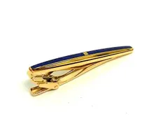 ■美品■ GIVENCHY ジバンシィ ヴィンテージ タイクリップ ネクタイピン アクセサリー ビジネス メンズ ゴールド系×ブルー系 DN0312のサムネイル