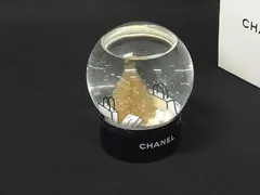 CHANEL シャネル ココマーク 2012年限定 ガラス クリスマスツリー スノードーム オブジェ 置物 インテリア ブラック系×クリア DN0657