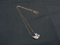 ■美品■ SWAROVSKI スワロフスキー ラインストーン スワン 白鳥 ネックレス ペンダント クリア×ブラック系×ゴールド系 DN0669