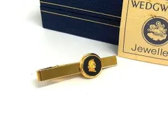 ■美品■ WEDGWOOD ウェッジウッド ジャスパー タイクリップ ネクタイピン アクセサリー メンズ ゴールド系×ダークグレー系 DD9736のサムネイル