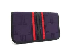 ■美品■ LANVIN ランバン ナイロン×レザー カードケース カード入れ マルチケース レディース メンズ パープル系×レッド系 DN0732のサムネイル