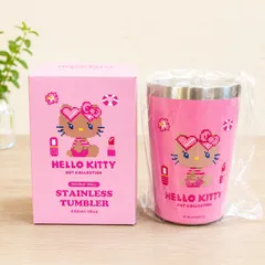 【新品・未使用】HELLO KITTY　サンリオ　ハローキティ　キティちゃん　日焼けキティ　ステンレスタンブラー　DOT　水着　サングラス　ピンク　保冷　保温　カップ　コップ　グッズ　食器　キャラクター　ハワイアン　ビーチ　海　可愛い　雑貨　450ml