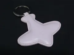 ■美品■ FURLA フルラ レザー 飛行機 キーホルダー キーリング チャーム ピンク系 DN1281のサムネイル