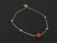 ■美品■ MARC JACOBS マークジェイコブス ザ チェリースライダー ブレスレット アクセサリー レディース シルバー系 レッド系 DN1672のサムネイル