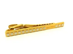 ■極美品■ LANVIN ランバン ネクタイピン タイクリップ アクセサリー 紳士 ビジネス メンズ ゴールド系×シルバー系 DN1555のサムネイル