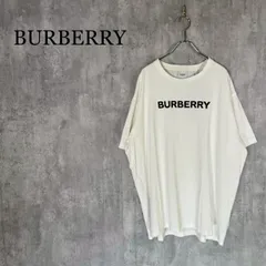 『BURBERRY』バーバリー（L）ロゴプリント コットン　クルーネック Tシャツ
