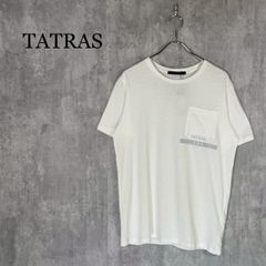TATRAS タトラス 白シャツ 半袖 ボタンシャツ 袖 ワッペン 刺繍ロゴ 