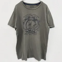 半袖プリントTシャツ　オスカー　OSCAR　チャコールグレー　クルーネック　レトロデザイン　XLサイズ　古着【値引き交渉OK！】