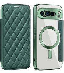 google pixel9 pro 용 케이스 수첩형 magsafe 대응 카드 수납 뒷면 투명 퀼팅 지갑형 스마트폰 케이스 내충격 구글 픽셀 9 pro 용 케이스 머그 세이프 대응 클리어 지갑형 PU 레더 카드 슬롯 브라켓
