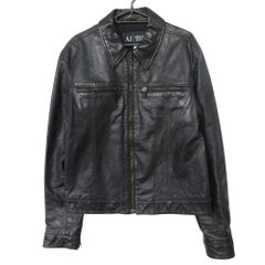 超希少✨90s00s アルマーニ 羊革 ニット切替 レザージャケット 54 XL