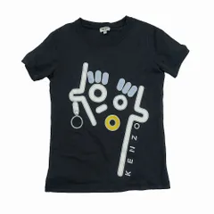 KENZO ケンゾー フェイスロゴ クルーネック Tシャツ 半袖 F551TS7954YZ XS ブラック メンズ 【中古】