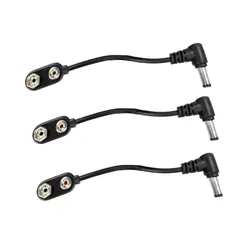 YINKE エフェクター 電源供給用 バッテリースナップ アダプター用ジャック変換 15CM ９Ｖ電池⇔ＡＣ 電池コネクタ (３個セット) Ｉタイプ