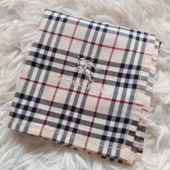 新品 バーバリー BURBERRY ノヴァチェック 刺繍ロゴ コットン ハンカチ
