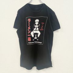 NARUTO 나루토 반소매 애니메이션 프린트 T셔츠 점프 라면 일락 크루넥 캐주얼 블랙 M사이즈 헌옷[가격 인하 교섭 OK!]