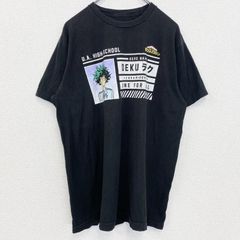 나의 히어로 아카데미아 미도리타니 출구 덱 멕시코제 반소매 애니메이션 캐릭터 프린트 T셔츠 블랙 L사이즈 헌옷[가격 인하 교섭 OK!]
