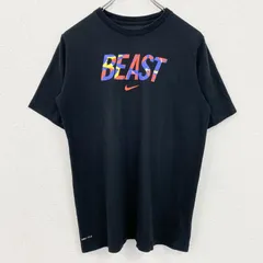 NIKE　ナイキ　半袖英語ロゴプリントＴシャツ　クルーネック　BEAST　黒　ブラック　XLサイズ　古着【値引き交渉OK！】