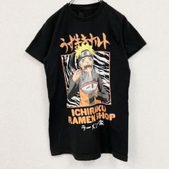 NARUTO 반소매 애니메이션 프린트 T셔츠 우즈마키 나루토 소년 점프 크루넥 블랙 블랙 S사이즈 헌옷[가격 인상 교섭 OK!]