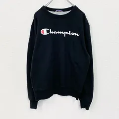 Champion　チャンピオン　スウェット/トレーナー　デカロゴ　刺繍ロゴ　現行　黒　ブラック　Lサイズ　古着【値引き交渉OK！】