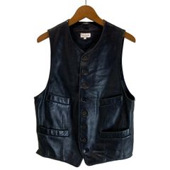 美品 リアルシモンズ 馬革 ホースハイド 茶芯 レザーベスト アメカジ