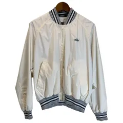 【中古】　NIKE　ナイロンジャンパー　90s vintage　90年代　OLD　ブルゾン　フルボタン　無地　ワンポイント　スウッシュ　刺しゅう　スポーツ　古着　/2001