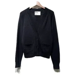 【中古】　MHL, MARGARET HOWELL　カーディガン　羽織り　レイヤード　Vネック　フルボタン　無地　リネン　ウール　フロントポケット　古着　/2402のサムネイル