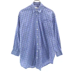 FACETASM ファセッタズム 日本製 チェック柄 長袖 CROSS シャツ 1 ブルー系 ギミック メンズ 古着のサムネイル