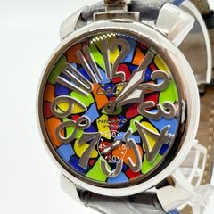 正規品 GaGa MILANO美品 マヌアーレ 48mm スケルトン 手巻き時計