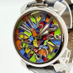 Gaga Milano ガガ・ミラノ マヌアーレ48 431963 マルチカラー 手巻き メンズ 腕時計 稼働品