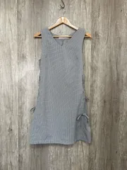 tocco closet トッコクローゼット ノースリーブ Ｖネック チェック サイドリボン Aライン ワンピース sizeM‐L/グレー ■◆ レディースのサムネイル