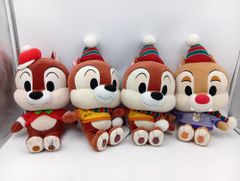 칩과 데일 봉제인형 4체 세트 도쿄 디즈니씨 크리스마스 사양 아부즈·바자르 왜건 게임 경품_S9315