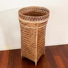 ♪バンブー製 多目的バスケット ［幅30cm］　　　　かご バスケット 籠 収納雑貨 ディスプレイ インテリア アジアン雑貨 店舗 陳列 什器のサムネイル