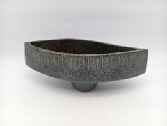花器 生け花 華道 清山焼 自由花 池坊 陶器 オブジェ ヴィンテージ 青