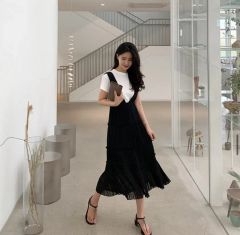 JUSGLITTY 美香さんコラボ カシュクールワンピース ブラック×ホワイト2