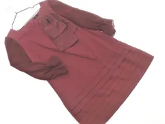 TO BE CHIC トゥービーシック シフォン 切替 スクエアネック Iライン ワンピース size40/ボルドー ■◇ レディースのサムネイル