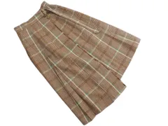 MACKINTOSH PHILOSOPHY マッキントッシュフィロソフィー ウール100% チェック 巻き ラップ スカート size34/ベージュ ◇■ レディース