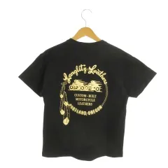 ラングリッツレザー Langlitz Leathers Tシャツ カットソー S 黒 ブラック ヘンリーネック ロゴプリント 半袖 /MN8 ■GY99のサムネイル