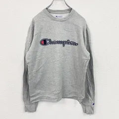 champion　チャンピオン　スウェット/トレーナー　ワッペン　クルーネック　現行　灰色　グレー　Sサイズ　古着【値引き交渉OK！】