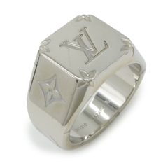 ヴィトン Vuitton モノグラム 指輪 リング シルバー メンズ N420