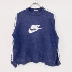 00s　NIKE　ナイキ　スウェット/トレーナー　ヴィンテージ　ロゴ刺繍　紺　ネイビー　Lサイズ　古着【値引き交渉OK！】