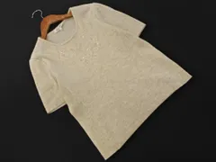 HANAE MORI ハナエモリ アンゴラ混 刺繍 スパンコール 半袖 ニット セーター sizeM/アイボリー ◇■ レディースのサムネイル