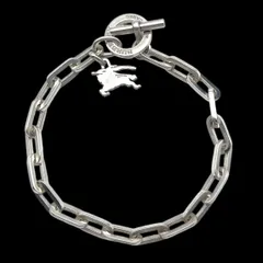 BURBERRY BLACK LABEL バーバリーブラックレーベル  ブレスレット アズキチェーン ホースロゴ 刻印 シルバー 925 アクセサリー メンズ ヴィンテージのサムネイル