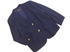 美品 グリーンレーベルリラクシング 紺ブレ リネンテーラード