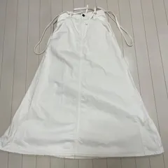 SOMETHING ロングスカート サスペンダー付き レースアップ 白デニム 日本製 Sのサムネイル