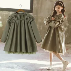 新品 女の子 ワンピース ガールズ 子供服 長袖 入学式 卒業式 発表会 結婚式 カジュアル 子供ドレス 子供 女の子 森ガール かわいい おしゃれ 誕生日 お姫様 お出かけ ギフト #qkjdi