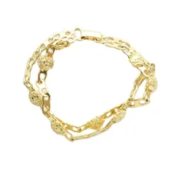 ジャンニヴェルサーチ ヴェルサーチェ GIANNI VERSACE ブレスレット アクセサリー 2連 メデューサ ロゴ ゴールド色 ■GY18 /MQのサムネイル