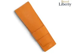 【美品】エルメス HERMES ヒューゴ ペンケース ペンポーチ 2本用 オレンジ シェーブル □K刻のサムネイル